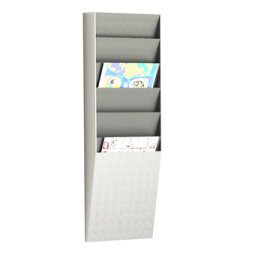 Trieur vertical 6 cases A4, coloris Gris - Dimensions L23,6 x H71,2 x P8,3 cm