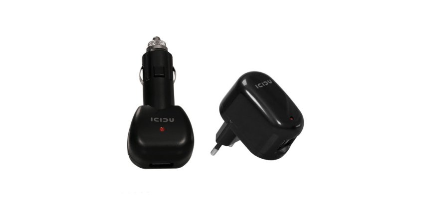 ICIDU PI-707713 Caricabatterie per dispositivi mobili Nero AC, Accendisigari Auto, Interno, Esterno
