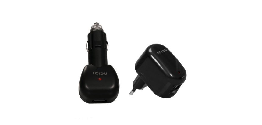 ICIDU PI-707713 Caricabatterie per dispositivi mobili Nero AC, Accendisigari Auto, Interno, Esterno