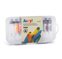Colori a olio e acrilici - 18ml - colori assortiti - Primo - astuccio 10 colori