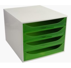 Module de classement ECOBOX, 4 tiroirs, vert pomme
