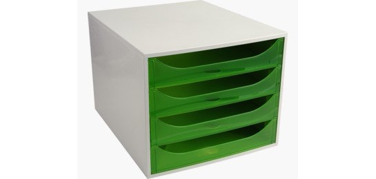 Module de classement ECOBOX, 4 tiroirs, vert pomme
