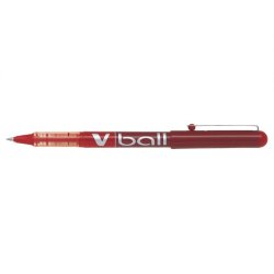 Stylo Roller pointe métal 0,5 mm encre liquide Rouge V-BALL 05