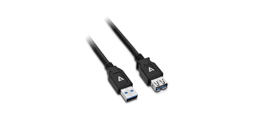 V7 Cable de extensión USB negro con conector USB 3.0 A hembra a USB 3.0 A macho 2m 6.6ft