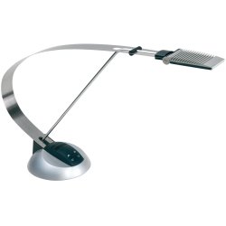 Lampe à 6Led Primus argenté, bras hauteur de 23 à 55 cm - réglage intensité socle tactile