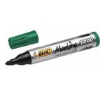 Marqueur bic permanent marking 2000 pointe moyenne biseautée tracé 3/5mm corps plastique encre base alcool coloris vert