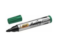 Marqueur bic permanent marking 2000 pointe moyenne biseautée tracé 3/5mm corps plastique encre base alcool coloris vert