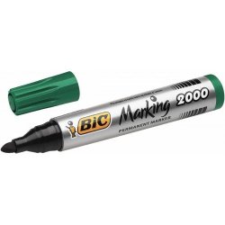 Marqueur bic permanent marking 2000 pointe moyenne biseautée tracé 3/5mm corps plastique encre base alcool coloris vert