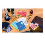 Bloc de cours encollé grand côté A4 200 pages détachables perforées 4 trous grands carreaux - Bleu