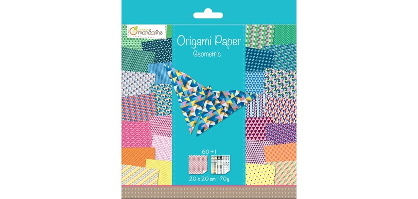 Papier origami avenue mandarine geometric 200x200mm 70g pochette 60 feuilles