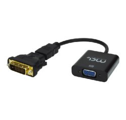 MCL CG-289C câble vidéo et adaptateur 0,25 m DVI-D VGA (D-Sub) Noir