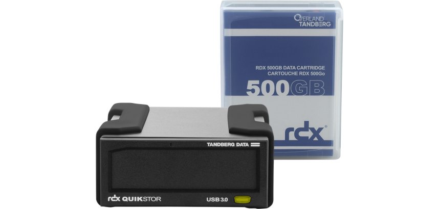 Tandberg Data O-T Kit de lecteur RDX avec cassette de 500 Go, externe, noir, USB3+