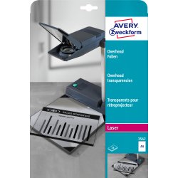 Transparents avery 90 microns a4 laser pochette de 25