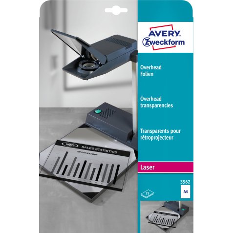Transparents avery 90 microns a4 laser pochette de 25