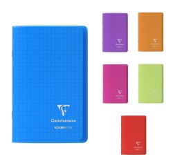 Carnet piqué Koverbook 9x14cm 96 pages petits carreaux couverture polypropylène transparent - Assortis
