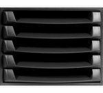 Module classement exacompta the box ecoblack 5 tiroirs 387x284x218mm coloris noir