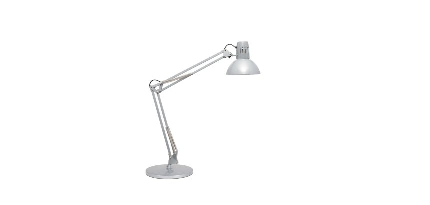 MAULstudy desk lamp, floor-standing, silver