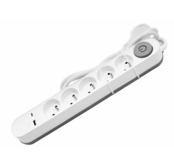 DLH DY-WU4942W multiprise 1,4 m 5 sortie(s) CA Intérieure Blanc