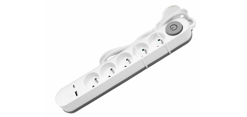 DLH DY-WU4942W multiprise 1,4 m 5 sortie(s) CA Intérieure Blanc