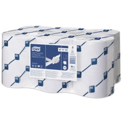 Lot de 6 Rouleaux d'essuie-mains pour distributeur électronique 2 plis 143m, largeur 24,7 cm Blanc