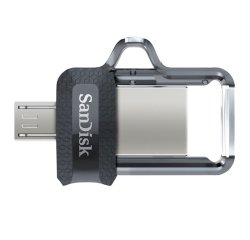 SanDisk 173384 lecteur USB flash 32 Go USB Type-A / Micro-USB Noir, Transparent