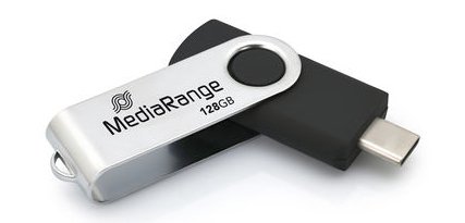 MediaRange MR1954 USB flash drive 128 GB USB Type-C 3.2 Gen 1 (3.1 Gen 1) Black, Silver