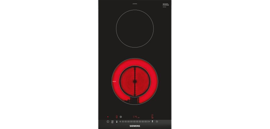 SIEMENS Domino vitroceramique ET375FFP1E, IQ300, 2 foyers, Profil inox