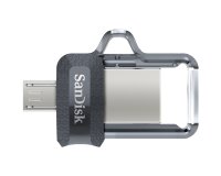 Sandisk clé USB Ultra Dual M3.0  128 Go Micro usb, Usb 3.0 (Usb-A) Noir