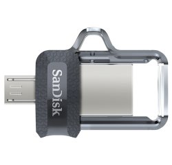 Sandisk clé USB Ultra Dual M3.0  128 Go Micro usb, Usb 3.0 (Usb-A) Noir