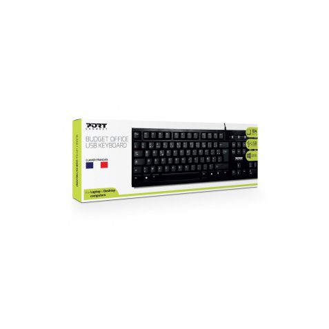 Port Designs 900753 clavier Bureau USB AZERTY Français Noir