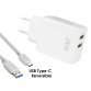 DLH CHARGEUR SECTEUR 2 PORTS USB 12W AVEC CABLE USB-C
