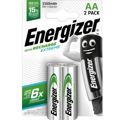 Pile energizer rechargeable extrême hr6 aa 2300 blister 2 unités