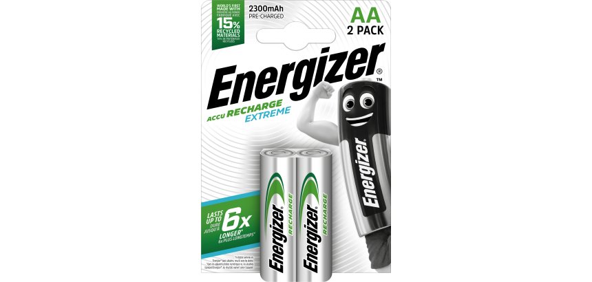 Pile energizer rechargeable extrême hr6 aa 2300 blister 2 unités