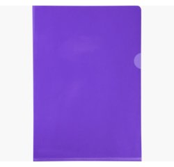 Etui carton de 100 pochettes coin PVC lisse haute résistance 13/100e - A4 - Violet