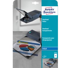 Transparents avery 90 microns a4 jet d encre pochette de 15