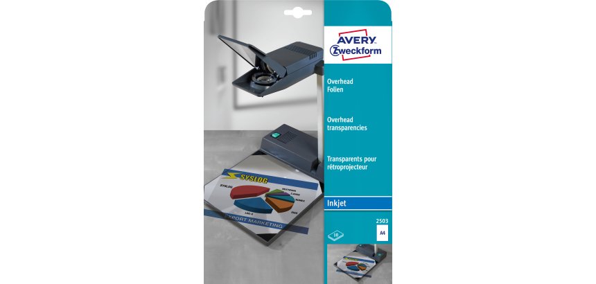 Transparents avery 90 microns a4 jet d encre pochette de 15