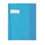 Protège-cahier elba styl'sms pvc opaque 12/100e sans phtalates porte-étiquette et étiquette 170x220mm turquoise