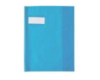 Protège-cahier elba styl'sms pvc opaque 12/100e sans phtalates porte-étiquette et étiquette 170x220mm turquoise