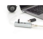 Digitus Concentrador USB 2.0 de 3 puertos y adaptador LAN Fast Ethernet con conexión Type-C™