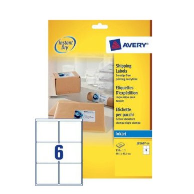 Boîte de 150 étiquettes adresses Jet d'encre 99,1x93,1mm Blanches J8166-25