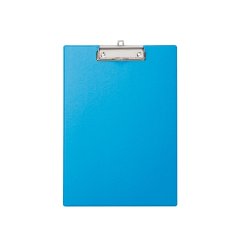 Porte-bloc simple A4 en PVC avec pince métal. Coloris bleu