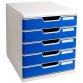 Module de classement Modulo 5 tiroirs Gris/Bleu