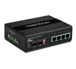 Trendnet TI-UPG62 commutateur réseau Non-géré L2 Gigabit Ethernet (10/100/1000) Connexion Ethernet, supportant l'alimentation via ce port (PoE) Noir