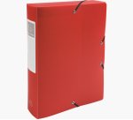 Boite de classement exacompta polypro opaque fernmeture par elastique dos de 60 mm 24x32  cm coloris rouge