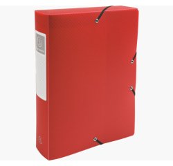 Boite de classement exacompta polypro opaque fernmeture par elastique dos de 60 mm 24x32  cm coloris rouge