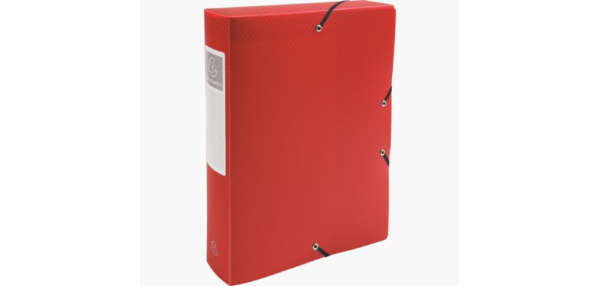 Boite de classement exacompta polypro opaque fernmeture par elastique dos de 60 mm 24x32  cm coloris rouge