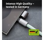 Intenso USB-C Charging Lanyard – Phone Necklace Cable, 60W Fast Charging, Adjustable Length, 1.65 m Nylon, USB-C to USB-C, green