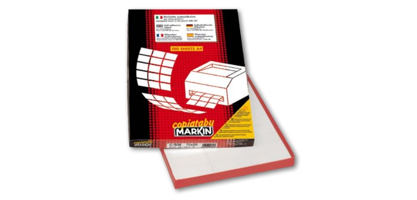 Markin C565 etichetta autoadesiva Rettangolo Permanente Bianco 2000 pz