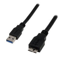 MCL 1.8m USB3.0 câble USB 1,8 m Micro-USB B USB A Noir