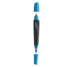 Roller a cartouche schneider breeze grip antiderapant      trait moyen encre bleu royal  effacable coloris noir-bleu